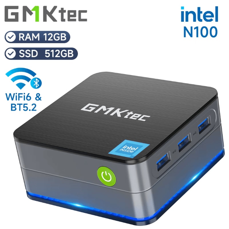 GMKtec G2 Mini PC Intel 12th Gen Alder Lake N100 12GB DDR5 512GB SSD Windows 11 Pro 0