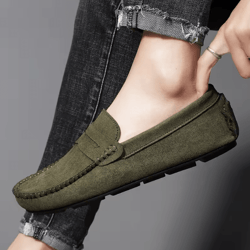 urbanease mens suede casual loafers breathable slip on driving boat shoes