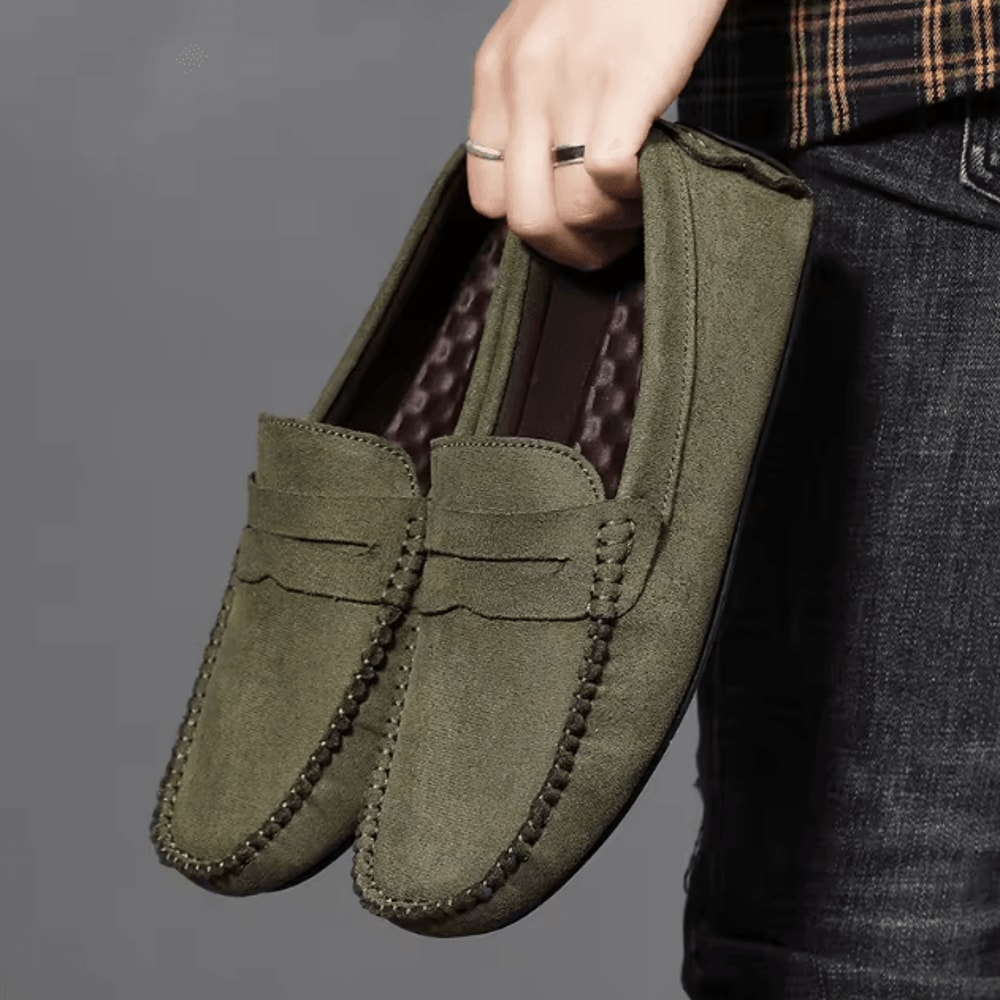 UrbanEase Mens Suede Casual Loafers Breathable Slip On Driving Boat Shoes 8