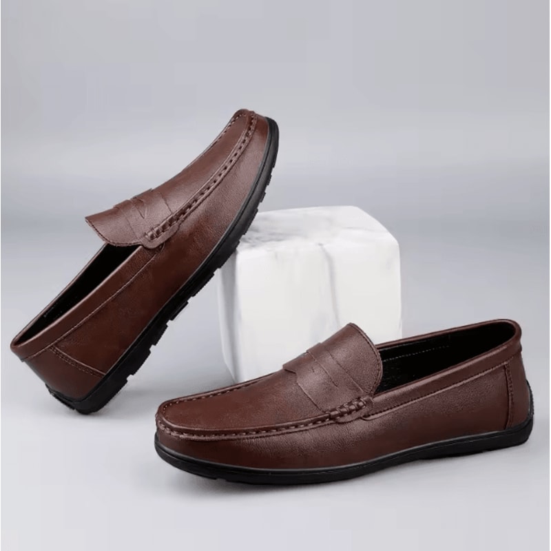 UrbanClassic Men Genuine Leather Loafers Breathable Slip On Casual Boat Shoes 1