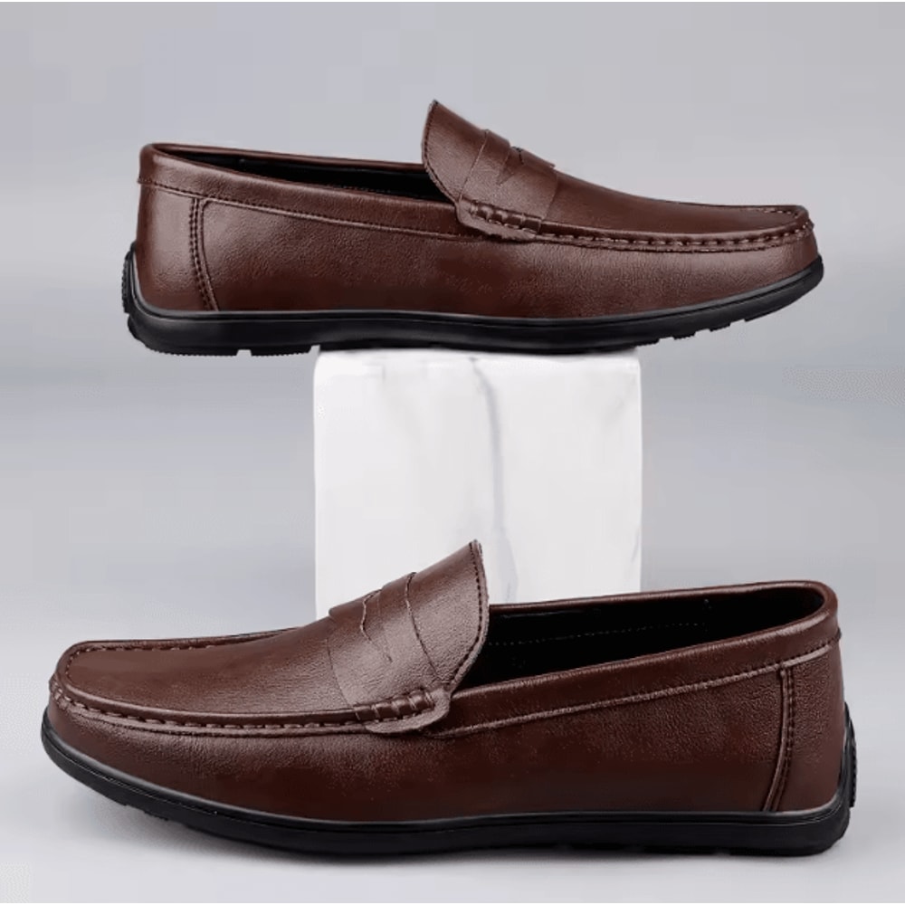 UrbanClassic Men Genuine Leather Loafers Breathable Slip On Casual Boat Shoes 2