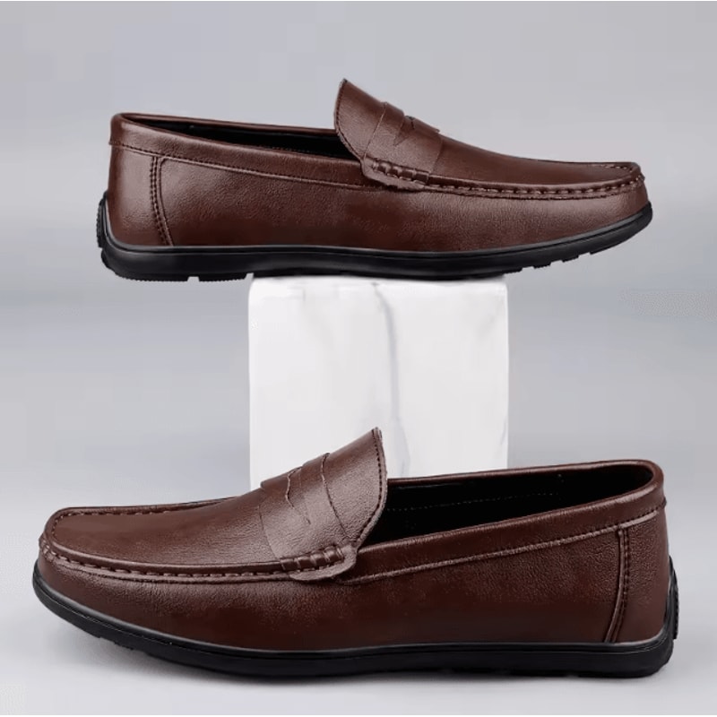 UrbanClassic Men Genuine Leather Loafers Breathable Slip On Casual Boat Shoes 2