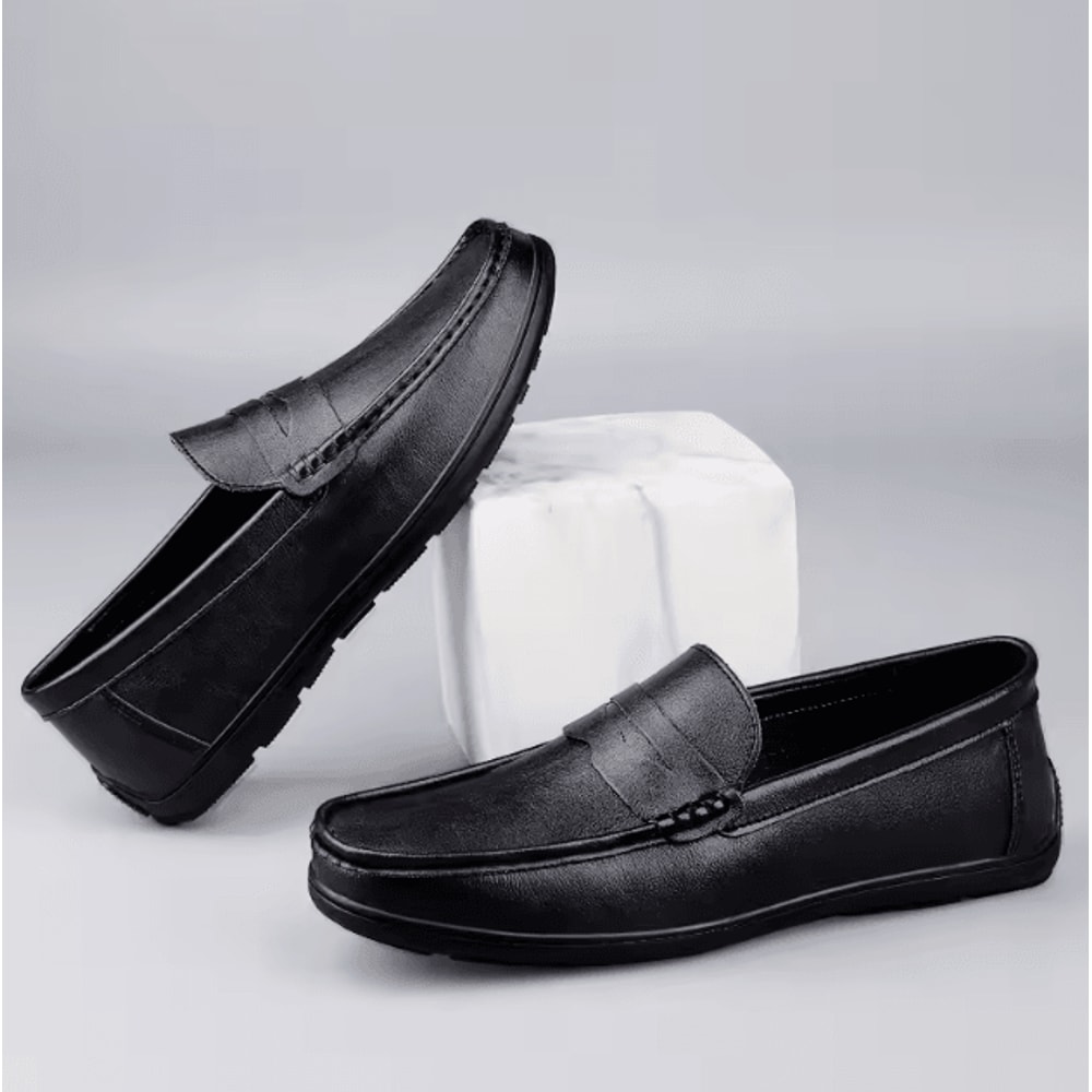 UrbanClassic Men Genuine Leather Loafers Breathable Slip On Casual Boat Shoes 4