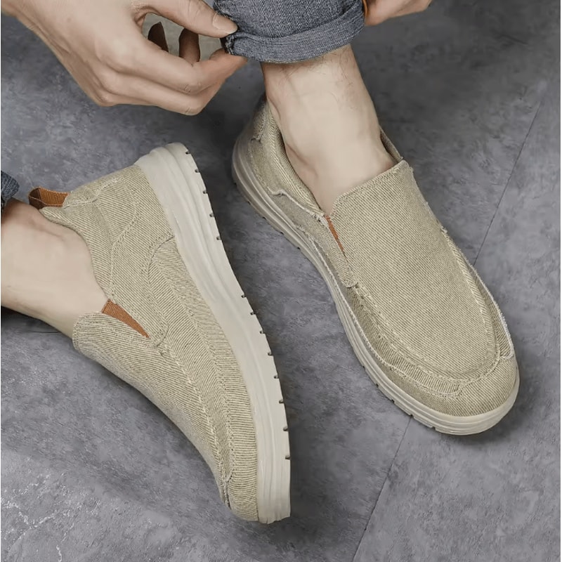 Mens Canvas Slip On Shoes Breathable Lightweight Casual Sneakers Driving And Walking Shoes 1