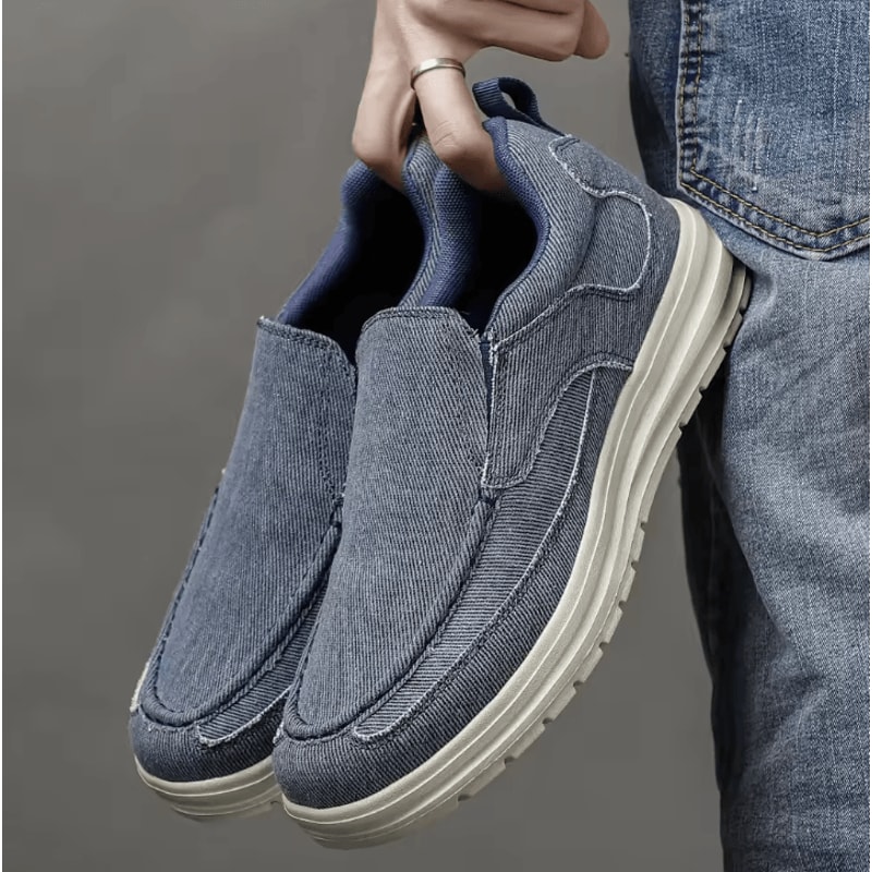 Mens Canvas Slip On Shoes Breathable Lightweight Casual Sneakers Driving And Walking Shoes 5