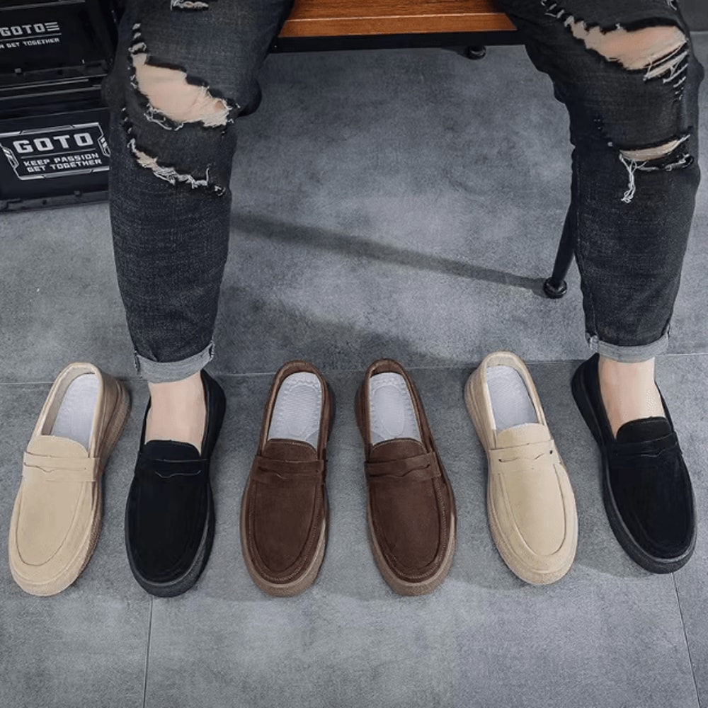 Fashion Platform Mens Casual Loafers Lightweight Breathable Slip On Walking And Driving Shoes 0