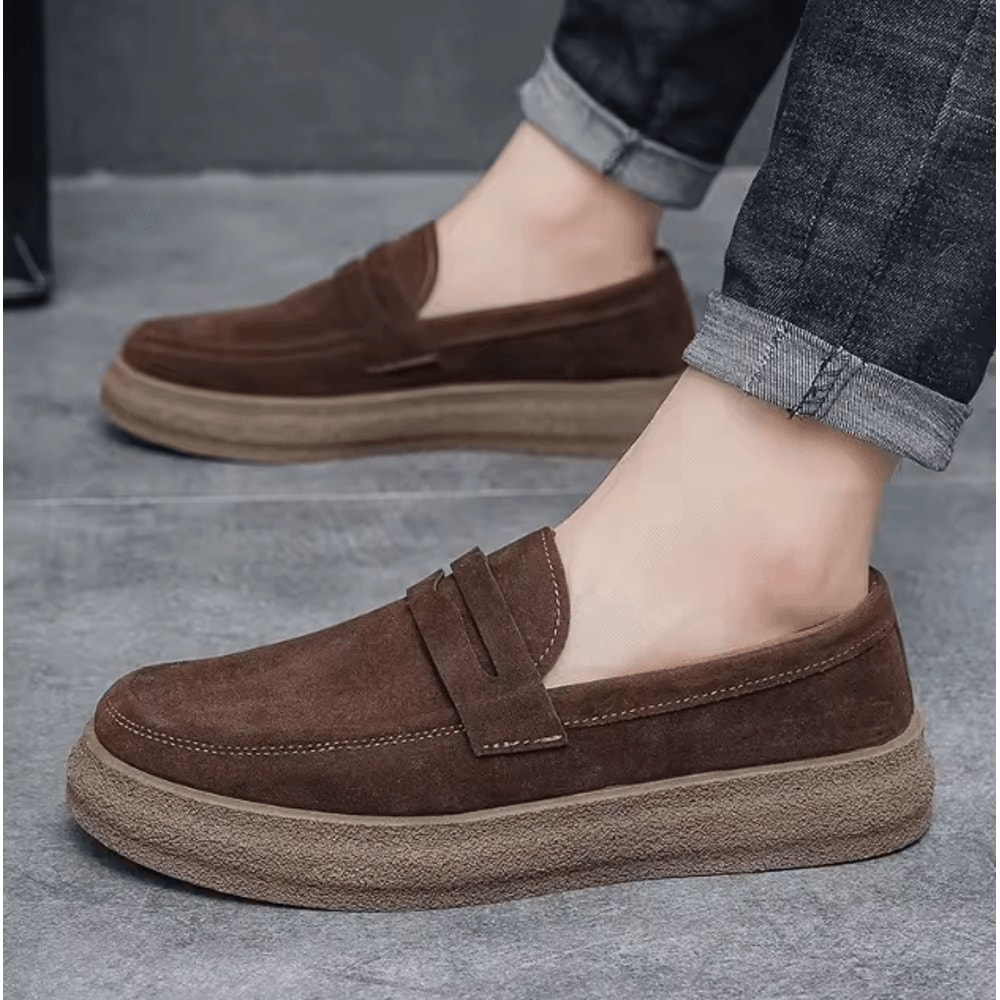 Fashion Platform Mens Casual Loafers Lightweight Breathable Slip On Walking And Driving Shoes 1