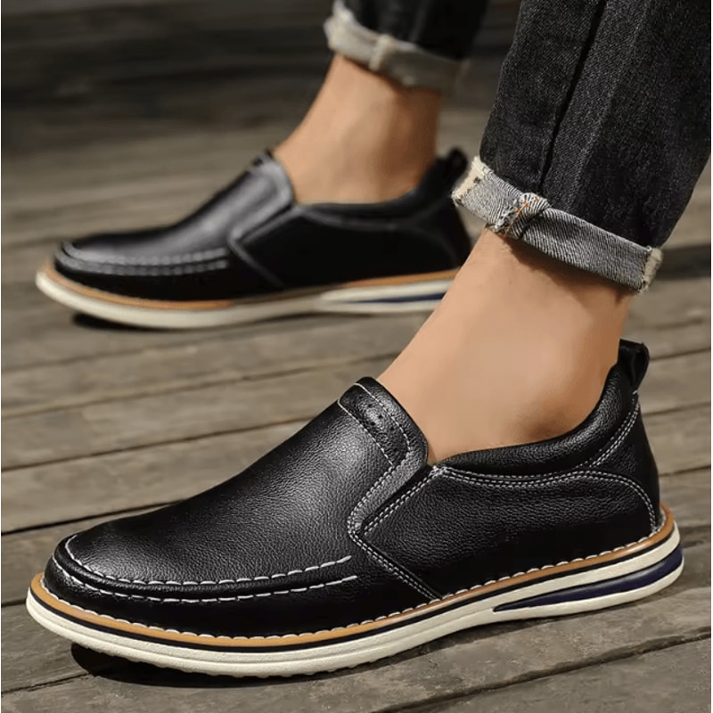 Genuine Leather Mens Casual Shoes Breathable Comfortable Driving And Outdoor Loafers 1