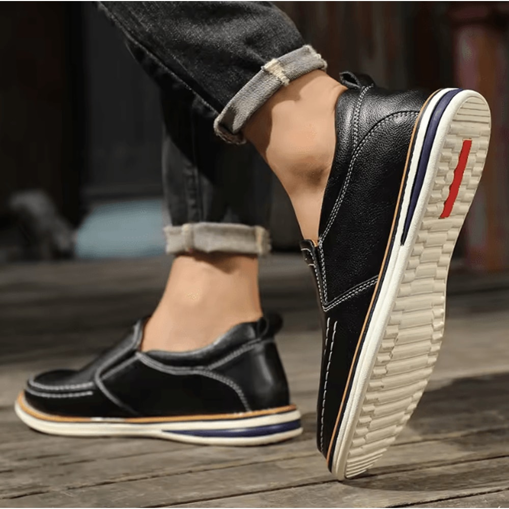 Genuine Leather Mens Casual Shoes Breathable Comfortable Driving And Outdoor Loafers 2