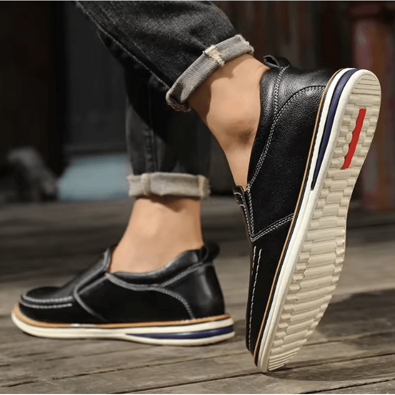 Genuine Leather Mens Casual Shoes Breathable Comfortable Driving And Outdoor Loafers 2