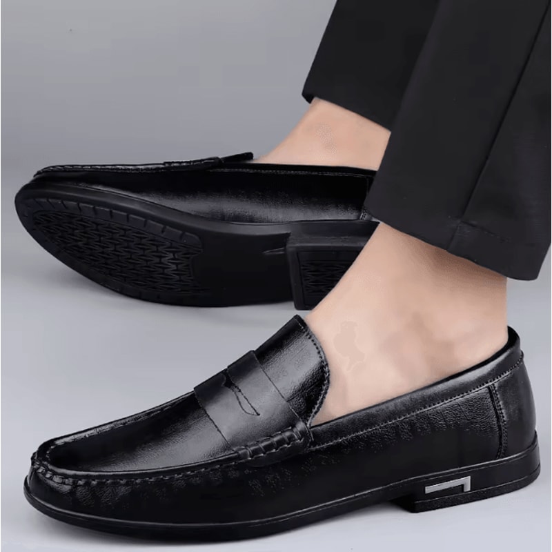 Genuine Leather Mens Casual And Office Formal Loafers Breathable Driving Shoes Plus Size 3