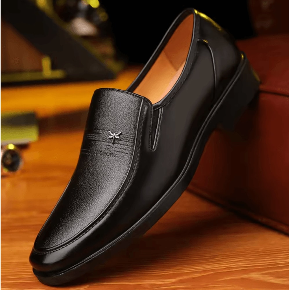 Genuine Leather Mens Business Loafers Breathable Formal Slip On Driving Shoes 0