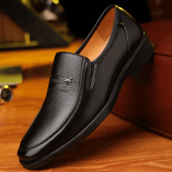 genuine leather mens business loafers breathable formal slip on driving shoes