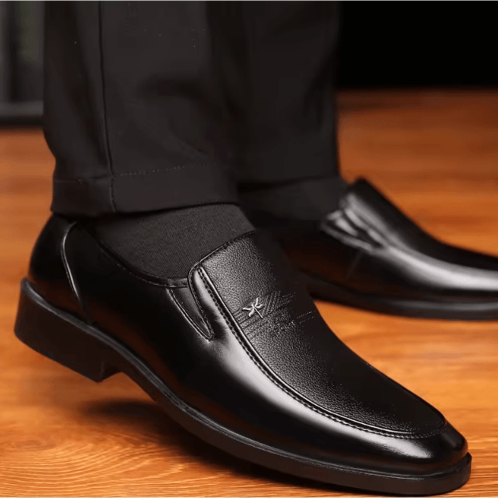 Genuine Leather Mens Business Loafers Breathable Formal Slip On Driving Shoes 3
