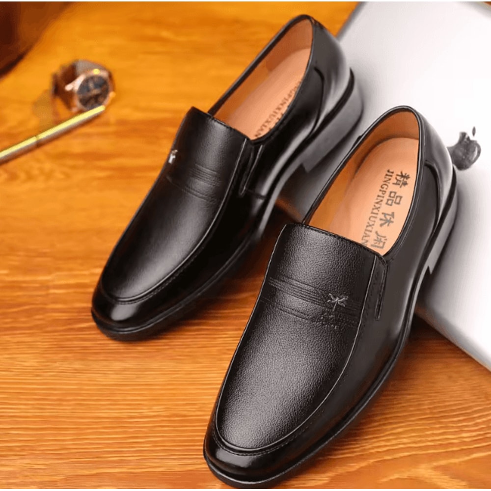 Genuine Leather Mens Business Loafers Breathable Formal Slip On Driving Shoes 6