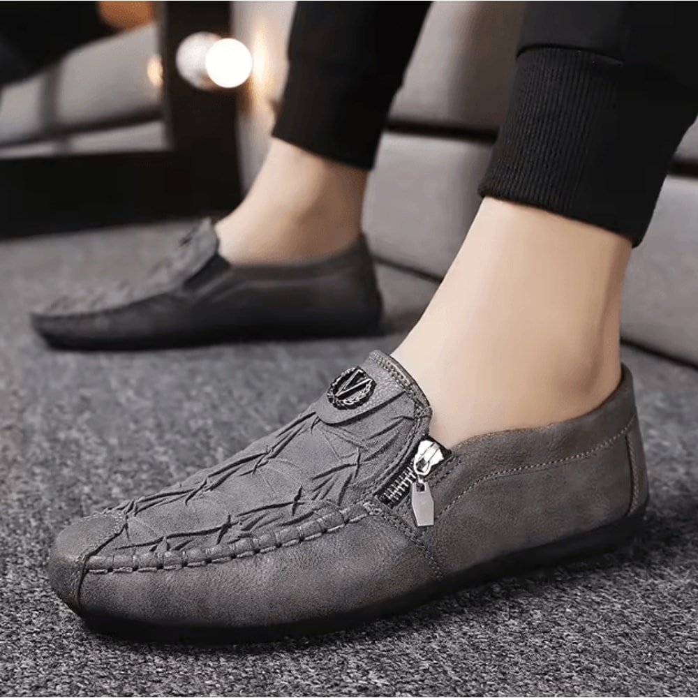 Genuine Leather Men Casual Outdoor Shoes Breathable Lightweight Walking And Driving Loafers 1