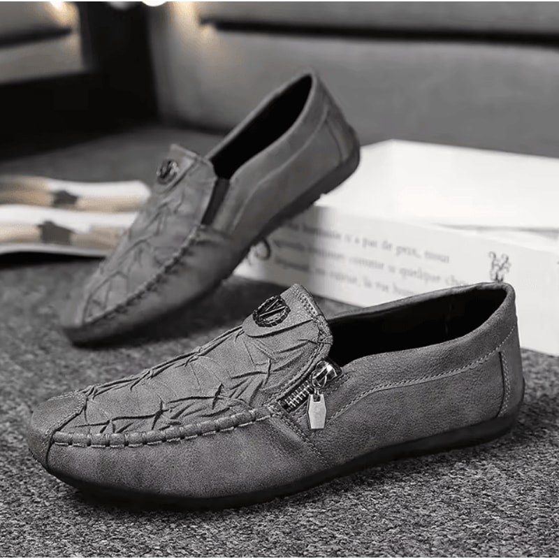 Genuine Leather Men Casual Outdoor Shoes Breathable Lightweight Walking And Driving Loafers 2