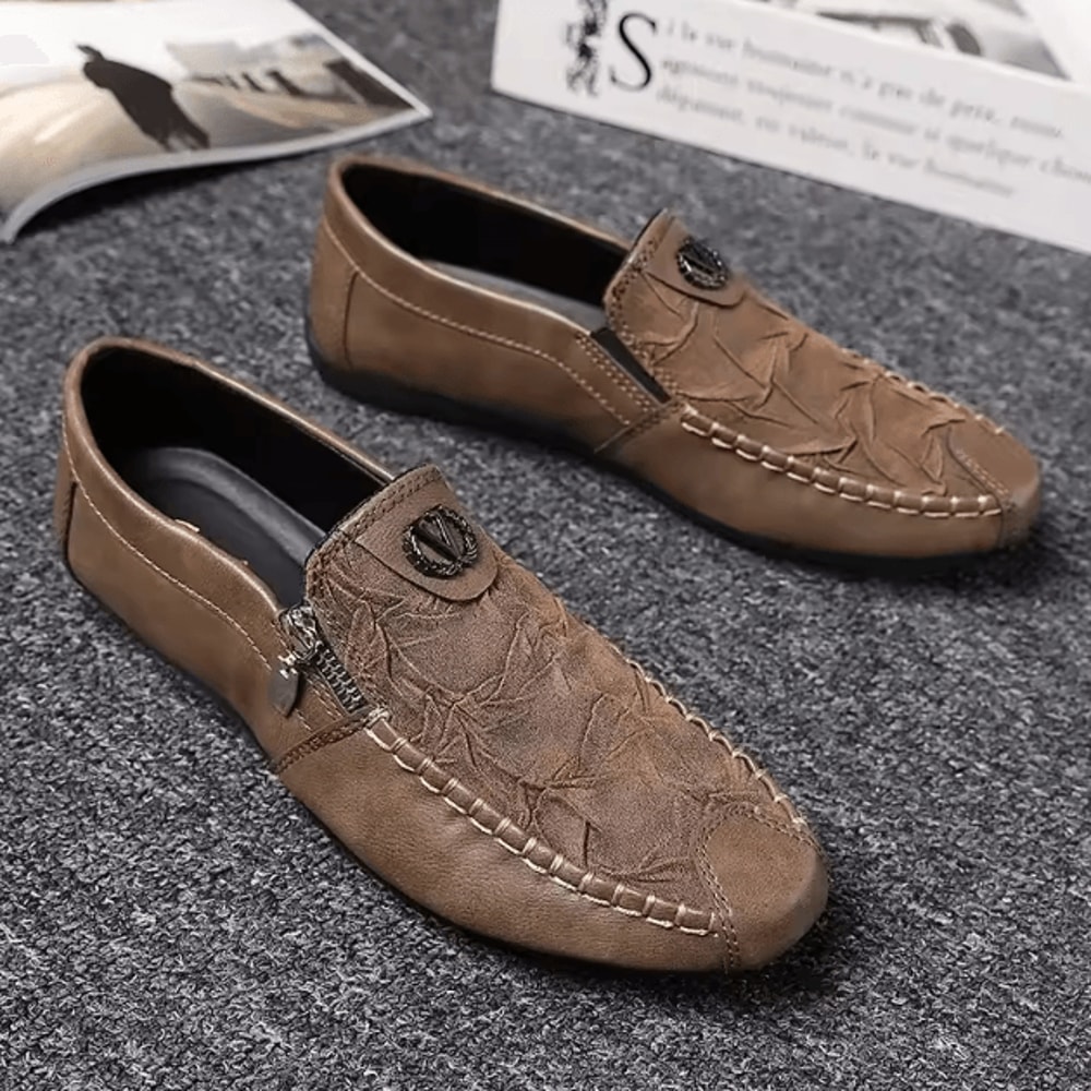 Genuine Leather Men Casual Outdoor Shoes Breathable Lightweight Walking And Driving Loafers 5