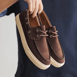 genuine leather mens handmade casual loafers breathable slip on walking and driving shoes