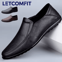 genuine leather mens casual and formal loafers breathable slip on driving shoes