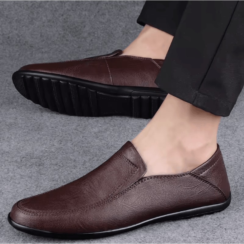 Genuine Leather Mens Casual And Formal Loafers Breathable Slip On Driving Shoes 2