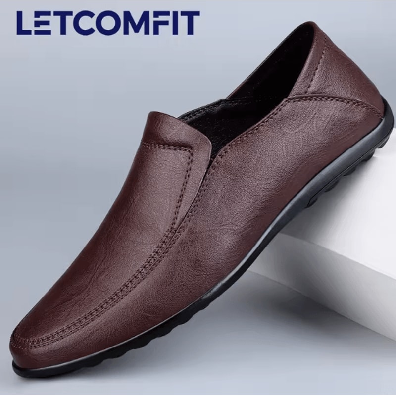 Genuine Leather Mens Casual And Formal Loafers Breathable Slip On Driving Shoes 5