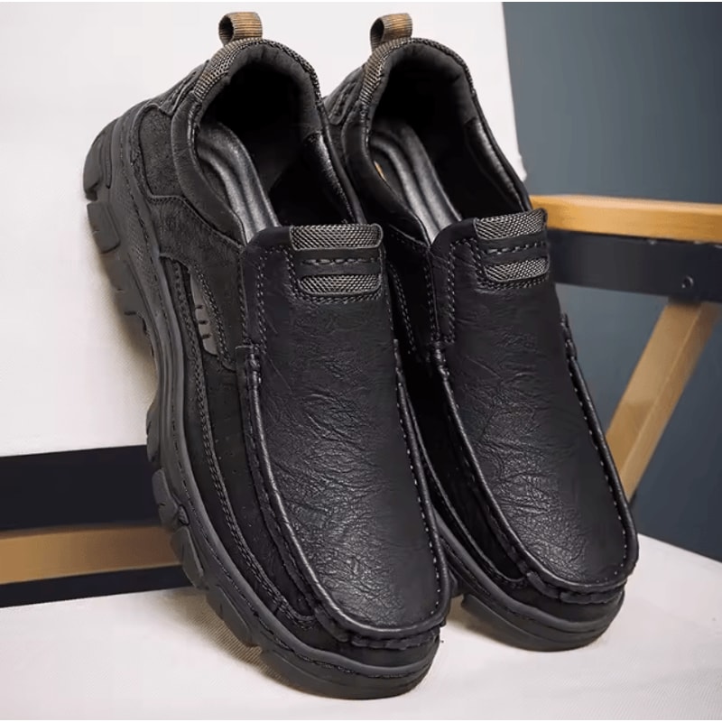 Genuine Leather Mens Handmade Casual Loafers Breathable Comfortable Slip On Driving Shoes 0