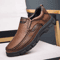 Genuine Leather Mens Handmade Casual Loafers Breathable Comfortable Slip On Driving Shoes 1