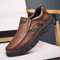 Genuine Leather Mens Handmade Casual Loafers Breathable Comfortable Slip On Driving Shoes 1