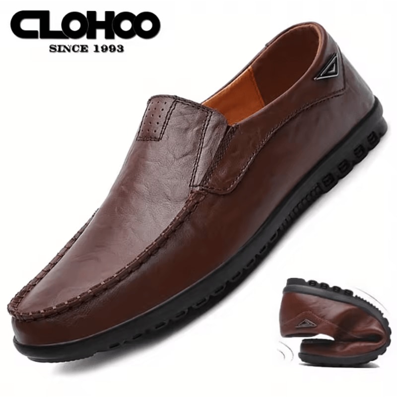 Men Handmade Leather Casual Loafers Comfortable Anti Slip Driving Shoes 6