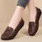 Women Leather Loafers Comfortable Slip On Casual Flat Shoes 1
