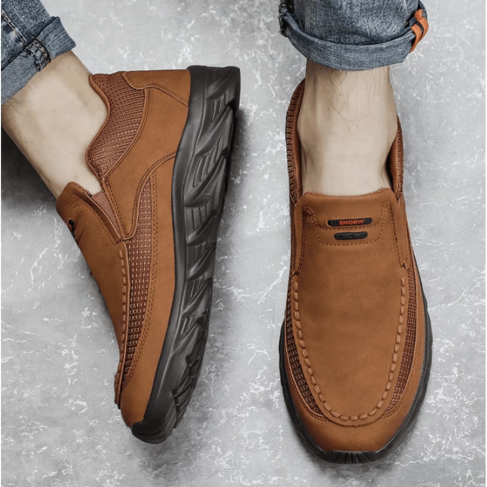Men Leather Casual Shoes Comfortable Breathable Walking Sneakers And Loafers 1