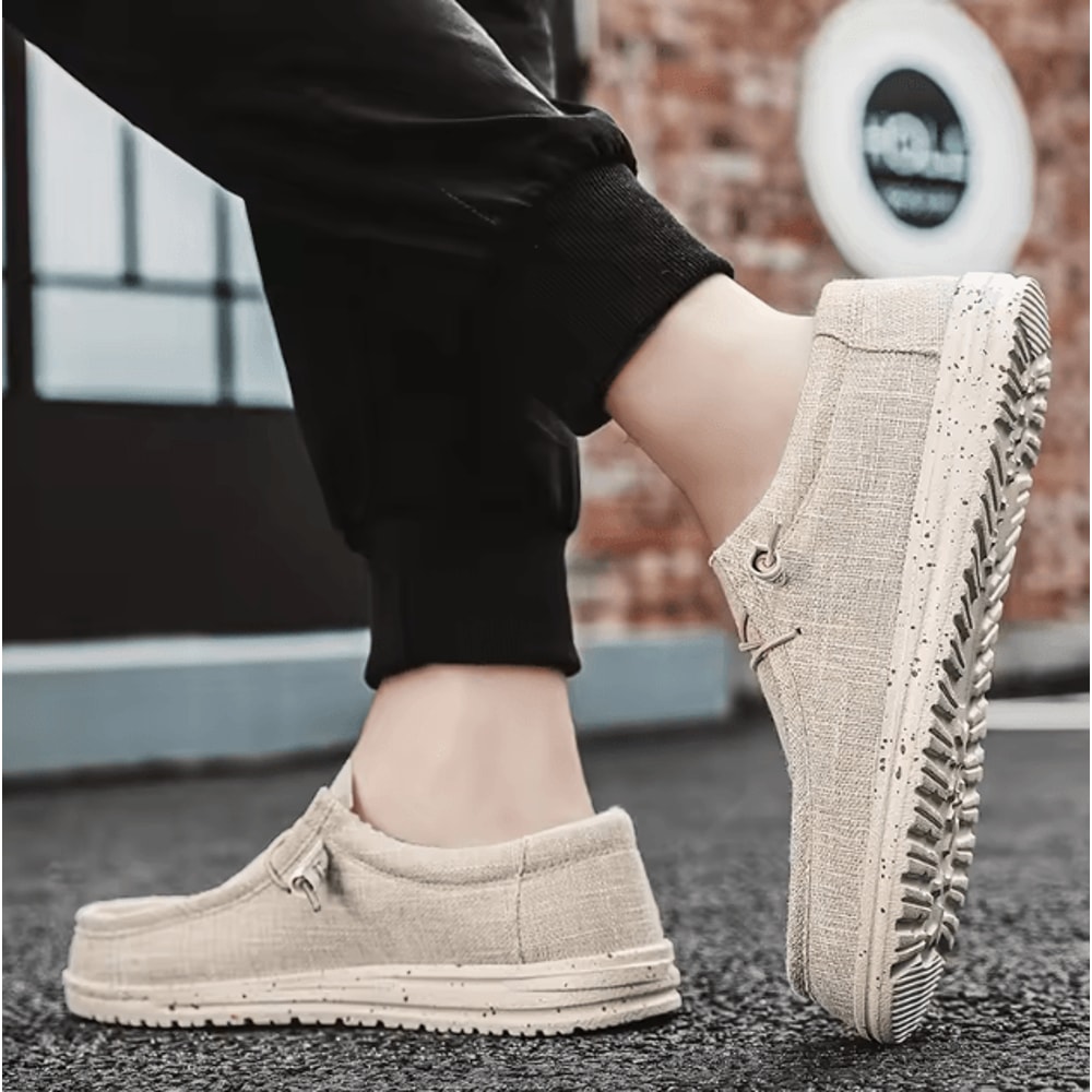 Men Canvas Slip On Casual Shoes Breathable Comfortable Walking Sneakers Plus Size 2