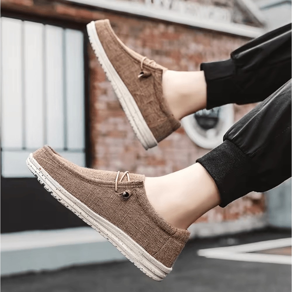 Men Canvas Slip On Casual Shoes Breathable Comfortable Walking Sneakers Plus Size 3