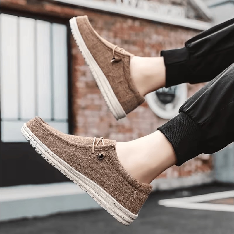 Men Canvas Slip On Casual Shoes Breathable Comfortable Walking Sneakers Plus Size 3