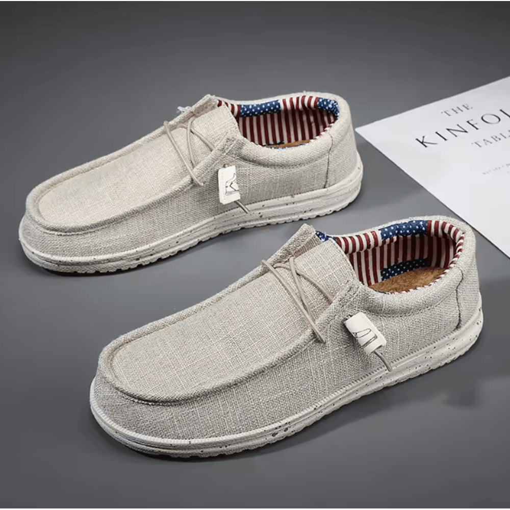 Men Canvas Slip On Casual Shoes Breathable Comfortable Walking Sneakers Plus Size 5