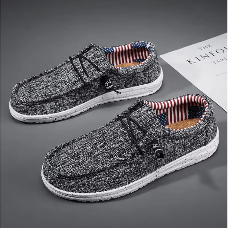 Men Canvas Slip On Casual Shoes Breathable Comfortable Walking Sneakers Plus Size 7