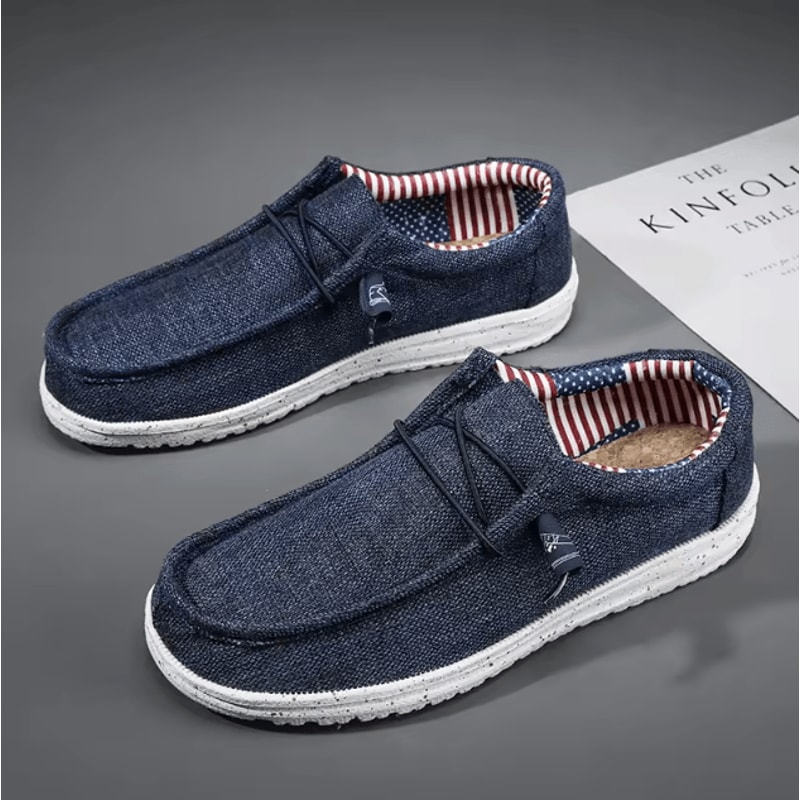Men Canvas Slip On Casual Shoes Breathable Comfortable Walking Sneakers Plus Size 8