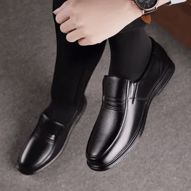 Men Leather Casual Formal Loafers Breathable Slip On Driving Shoes Plus Size 1