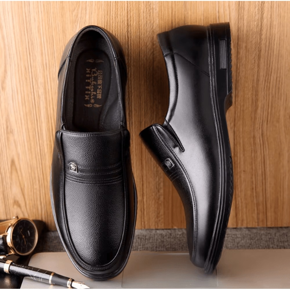 Men Leather Casual Formal Loafers Breathable Slip On Driving Shoes Plus Size 2