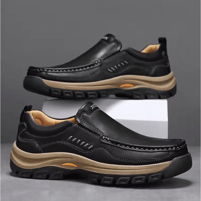 Men Hand Stitched Casual Loafers Comfortable Breathable Slip On Everyday Shoes 0