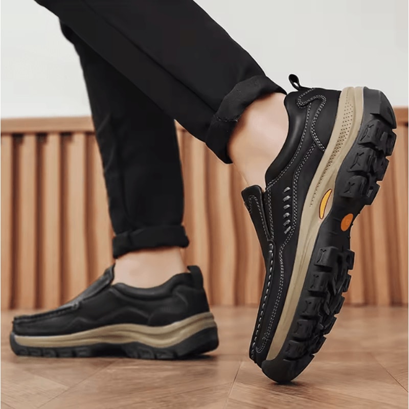 Men Hand Stitched Casual Loafers Comfortable Breathable Slip On Everyday Shoes 4