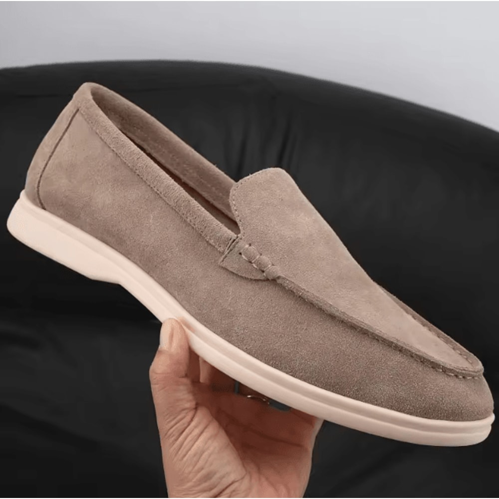 Mens Suede Leather Comfort Loafers Comfortable Breathable Slip On Casual Flats 1