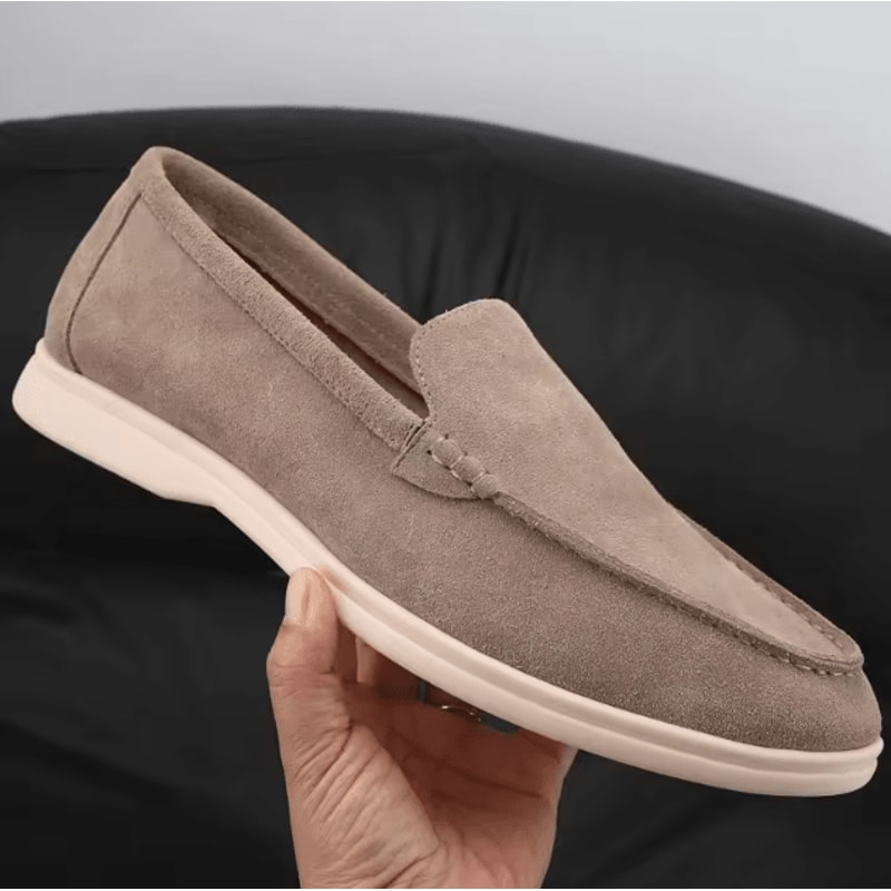 Mens Suede Leather Comfort Loafers Comfortable Breathable Slip On Casual Flats 1