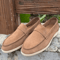 Mens Suede Leather Comfort Loafers Comfortable Breathable Slip On Casual Flats 5