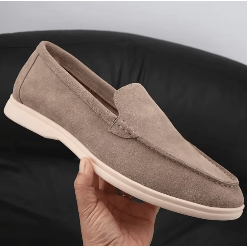 Mens Suede Leather Comfort Loafers Comfortable Breathable Slip On Casual Flats 6