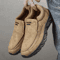 Men Casual Canvas And Leather Slip On Comfortable Walking Shoes 5