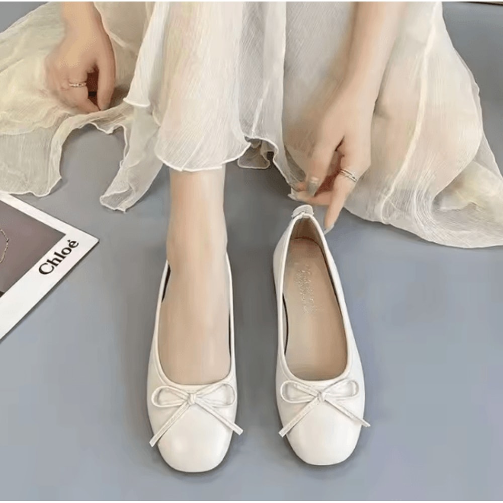 Women Bow Knot Casual Flats Comfortable Slip On Versatile Everyday Shoes 3