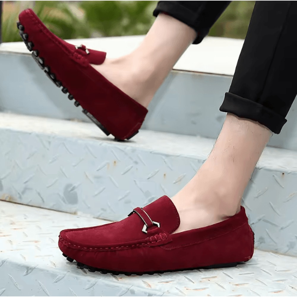 Genuine Leather Men Casual Loafers Breathable Comfortable Slip On Driving Shoes 3