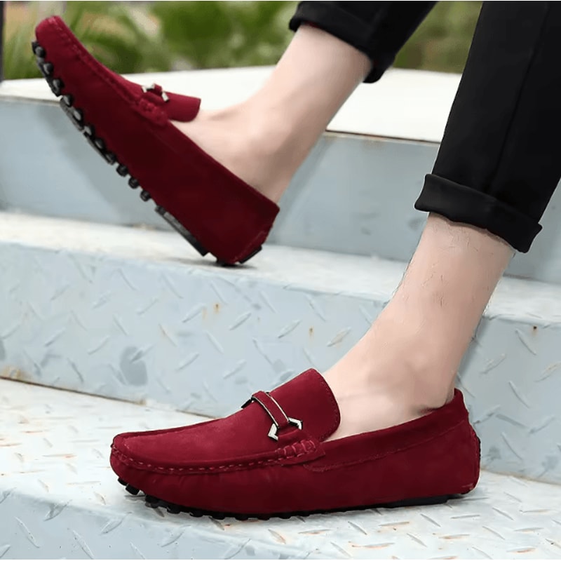 Genuine Leather Men Casual Loafers Breathable Comfortable Slip On Driving Shoes 3